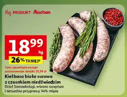 Auchan Kiełbasa biała surowa z czosnkiem niedźwiedzim Auchan oferta