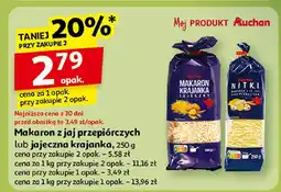 Auchan Makaron z jaj przepiórczych lub jajeczna krajanka Mój Produkt Auchan oferta