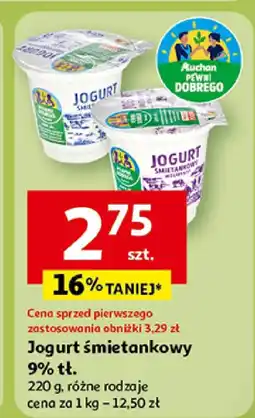 Auchan Jogurt śmietankowy 9% tł. Auchan oferta
