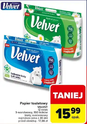 Carrefour Papier toaletowy VELVET oferta