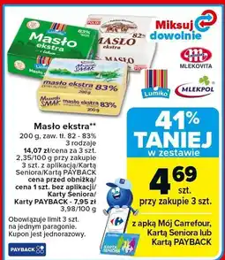 Carrefour Market Masło ekstra 82-83% Mlekovita/Lumiko/Mlekpol oferta