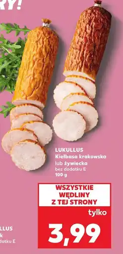Kaufland Kiełbasa krakowska lub żywiecka bez dodatku E Lukullus oferta