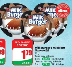 Dino Deser Milk Burger z mlekiem i kakao ETI oferta