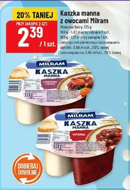 Polomarket Kaszka manna z owocami Milram oferta