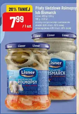 Polomarket Płaty śledziowe Rolmopsy lub Bismarck Lisner oferta