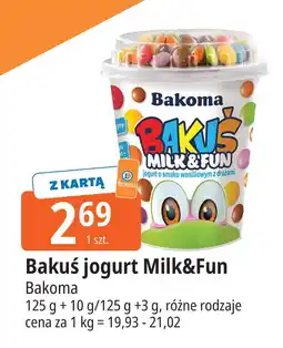 E.Leclerc Jogurt Bakuś Milk&Fun Bakoma oferta