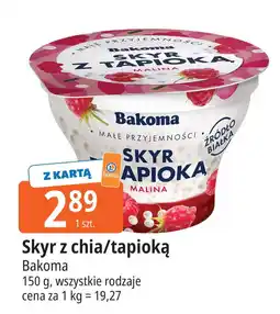 E.Leclerc Jogurt Skyr z chia/tapioką malinowy Bakoma oferta