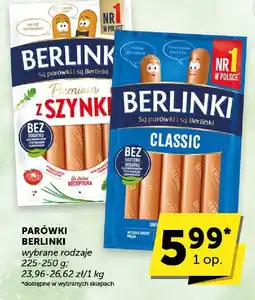 Groszek Parówki Berlinki Classic, z Szynki oferta