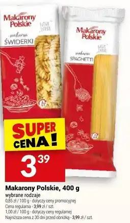 Twój Market Makaron świderki, spaghetti Makarony Polskie oferta