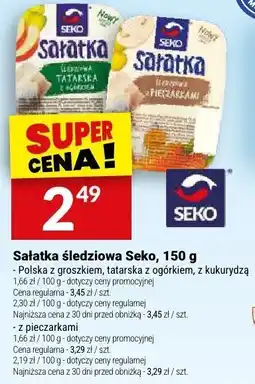 Twój Market Sałatka śledziowa polska z groszkiem, tatarska z ogórkiem, z kukurydzą, z pieczarkami Seko oferta