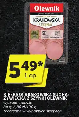 Groszek Kiełbasa krakowska sucha z szynki Olewnik oferta