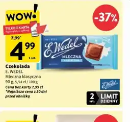 Intermarche Czekolada E. Wedel Mleczna Klasyczna oferta