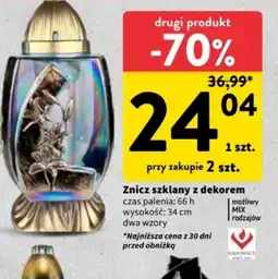 Intermarche Znicz szklany z dekorem oferta