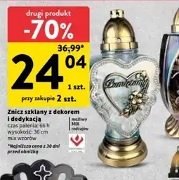 Intermarche Znicz szklany z dekorem i dedykacją oferta