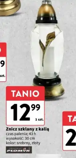Intermarche Znicz szklany z kalią oferta