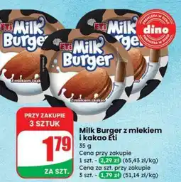 Dino Milk Burger z mlekiem i kakao Eti oferta