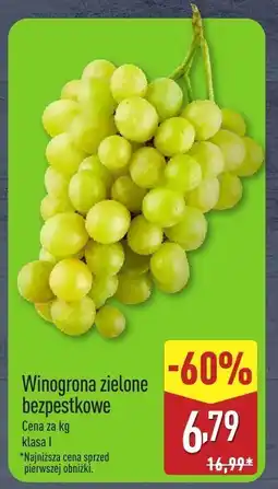ALDI Winogrona zielone bezpestkowe Aldi oferta