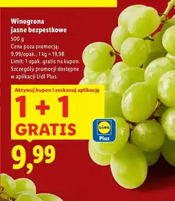 Lidl Winogrona jasne bezpestkowe Lidl oferta