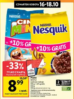 Intermarche Płatki Nestle wybrane rodzaje oferta