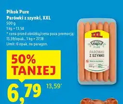 Lidl Parówki z szynki XXL Pikok Pure oferta