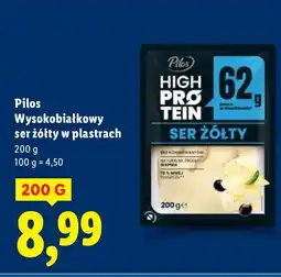 Lidl Ser żółty wysokobiałkowy w plastrach Pilos oferta