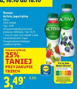 Lidl Jogurt pitny Activia Danone oferta