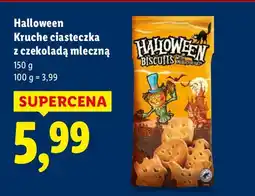 Lidl Kruche ciasteczka z czekoladą mleczną Halloween oferta