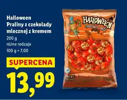 Lidl Praliny z czekolady mlecznej z kremem różne rodzaje Halloween oferta
