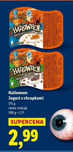 Lidl Jogurt z chrupkami różne rodzaje Halloween oferta