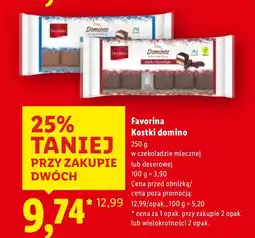 Lidl Kostki domino Favorina w czekoladzie oferta