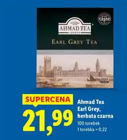 Lidl Herbata czarna Ahmad Tea Earl Grey oferta