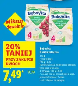 Lidl Kaszka mleczna Bobovita oferta