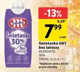 Intermarche Śmietanka UHT bez laktozy Mlekovita 30% oferta