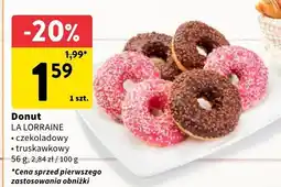 Intermarche Donut czekoladowy/truskawkowy La Lorraine oferta