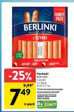 Intermarche Parówki Berlinki z szynki oferta