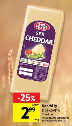Intermarche Ser żółty Mlekovita Cheddar oferta