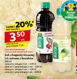 Auchan Sok z kapusty kiszonej Auchan Pewni Dobrego oferta
