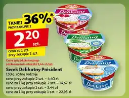 Auchan Twaróg delikatny naturalny President oferta