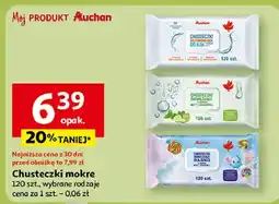 Auchan Chusteczki odświeżające dla dzieci Auchan oferta