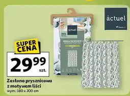 Auchan Zasłona prysznicowa 180 x 200 cm z motywem liści Actuel oferta