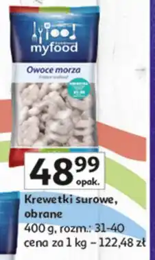 Auchan Krewetki surowe obrane 31/40 Myfood oferta