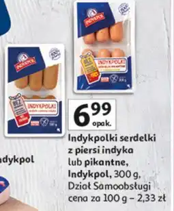 Auchan Serdelki indykpolki pikantne z cheddarem Indykpol oferta