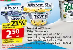 Auchan Jogurt jagodowy 0% Bakoma Skyr oferta