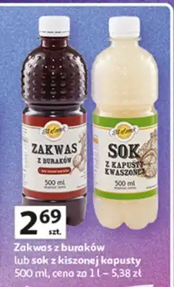 Auchan Sok z kiszonej białej kapusty Zakwaszeni oferta