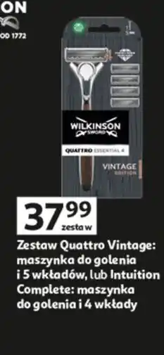 Auchan Maszynka do golenia + 4 wkłady Wilkinson Quattro Titanium Vintage oferta