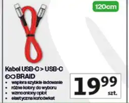 Auchan Kabel braid usb 1.2 m czerwony Exc oferta