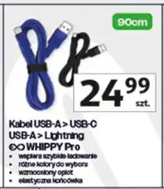 Auchan Kabel usb whippy pro 90 cm usb-a lightning Exc oferta