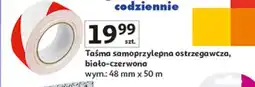 Auchan Taśma samoprzylepna ostrzegawcza biało-czerwona 48 x 50 m Grand oferta