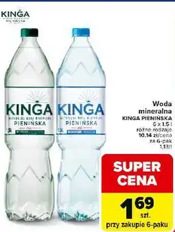 Carrefour Woda naturalna Kinga Pienińska oferta