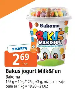 E.Leclerc Jogurt waniliowy z drażami Bakoma Bakuś Milk & Fun oferta